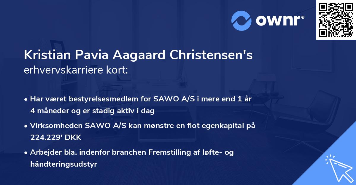 Kristian Pavia Aagaard Christensen's erhvervskarriere kort