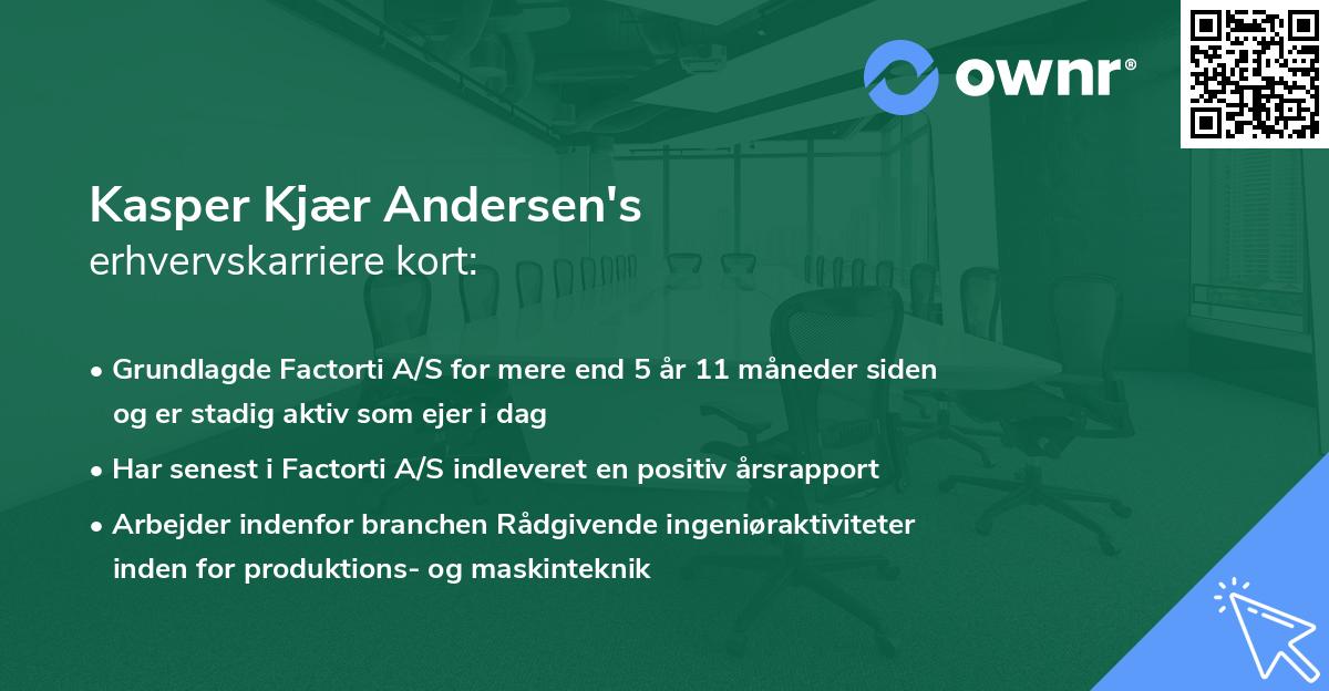 Kasper Kjær Andersen's erhvervskarriere kort