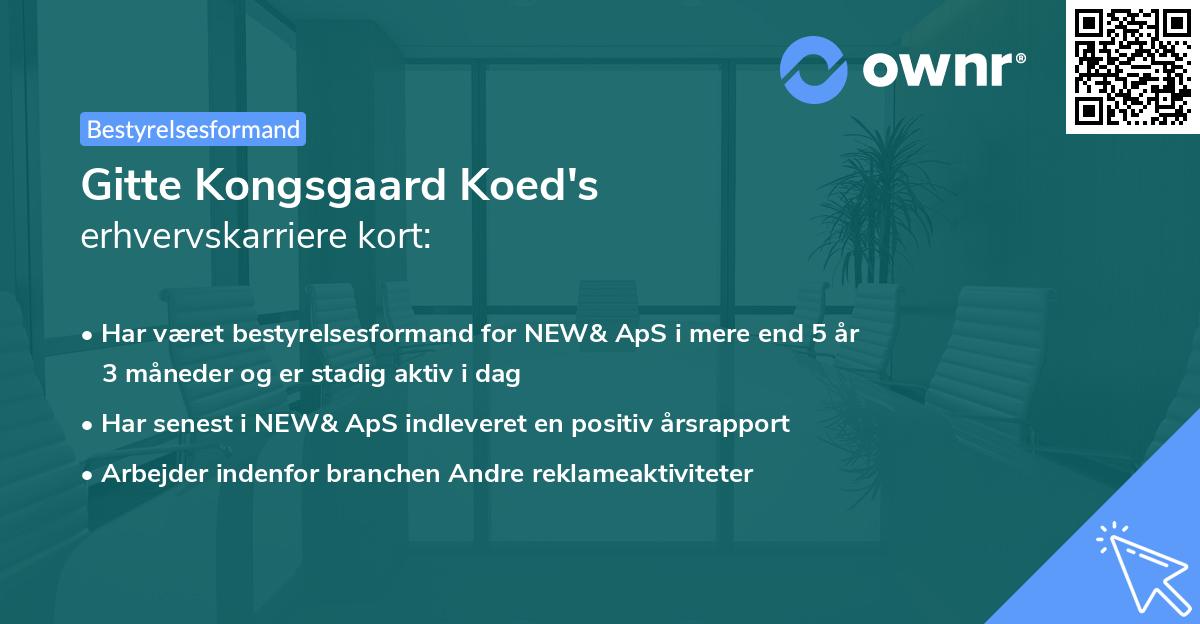 Gitte Kongsgaard Koed's erhvervskarriere kort