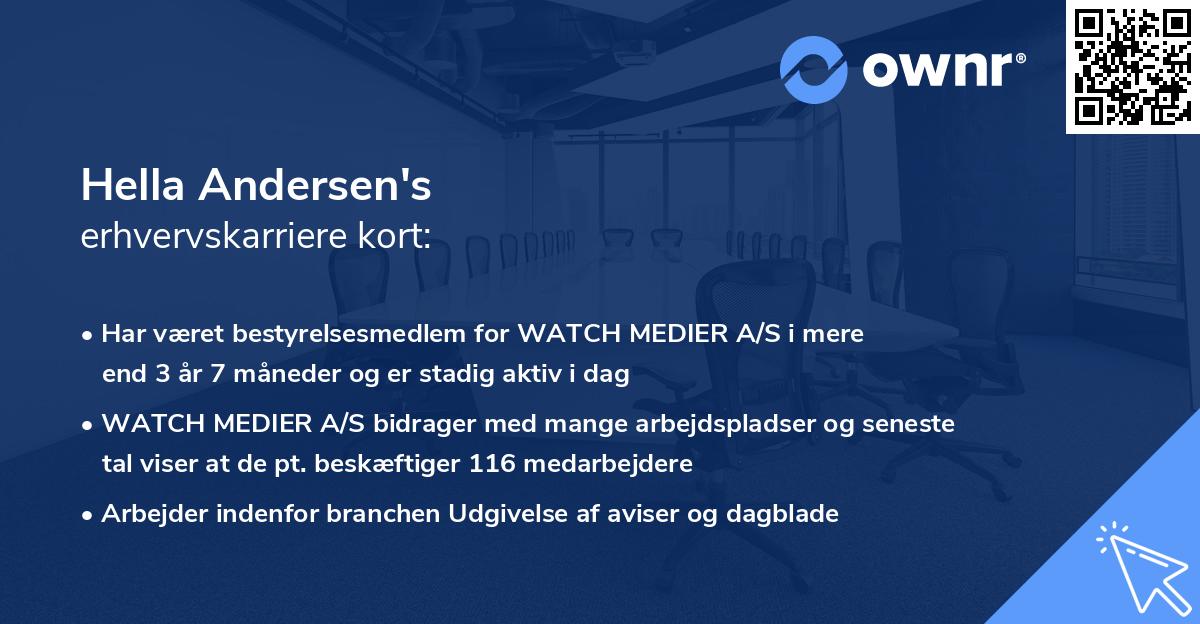 Hella Andersen's erhvervskarriere kort