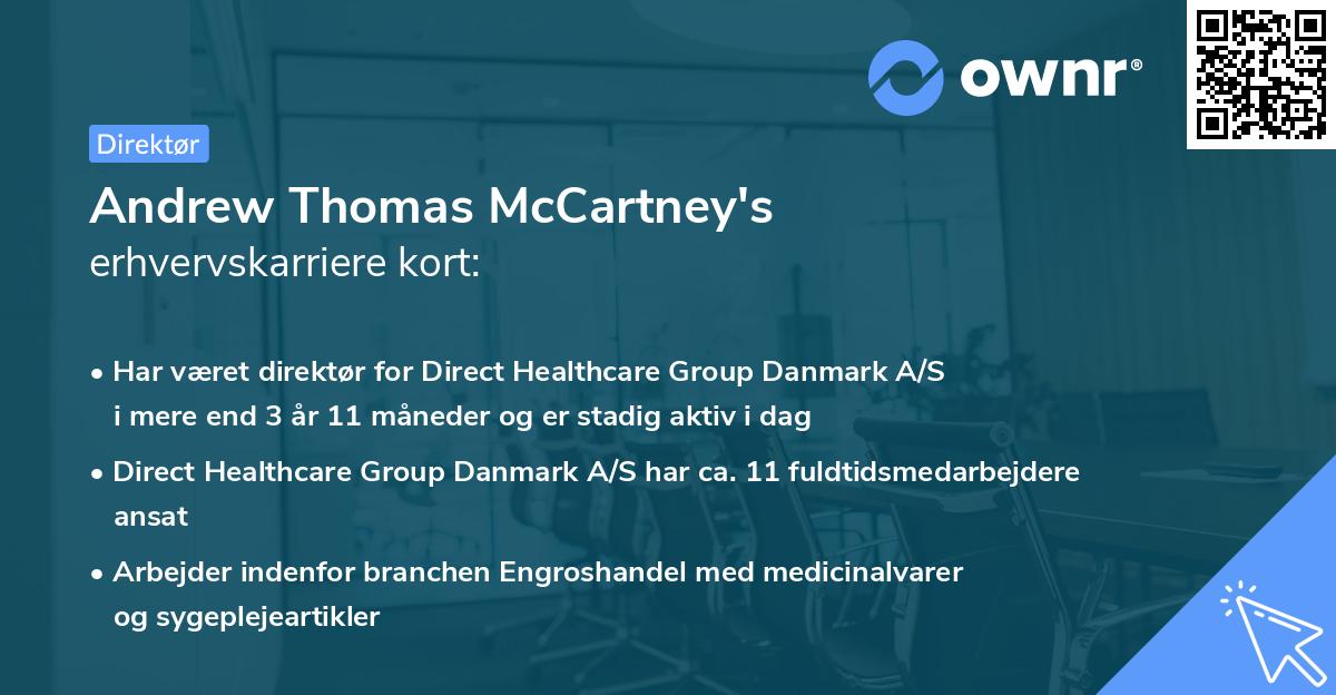 Andrew Thomas McCartney's erhvervskarriere kort