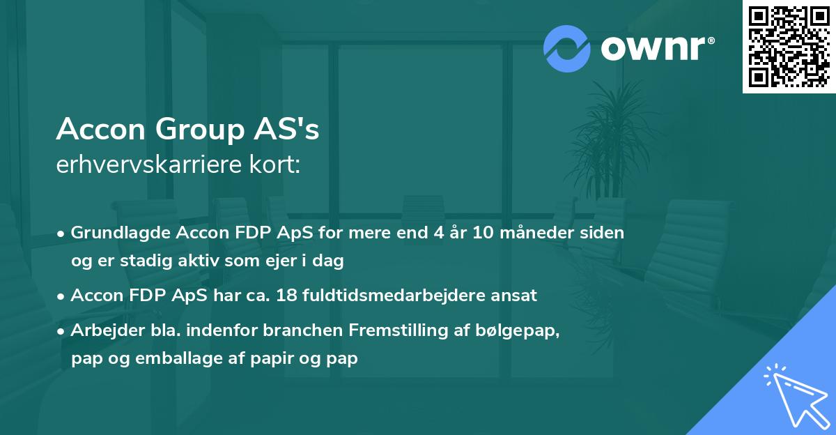 Accon Group AS's erhvervskarriere kort