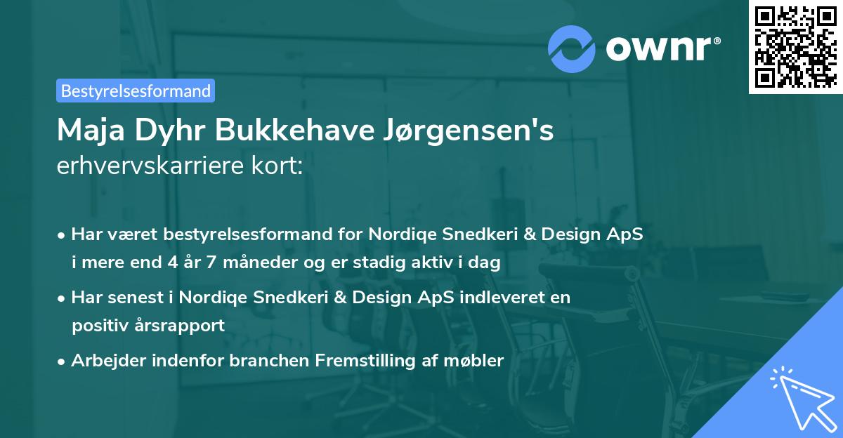 Maja Dyhr Bukkehave Jørgensen's erhvervskarriere kort