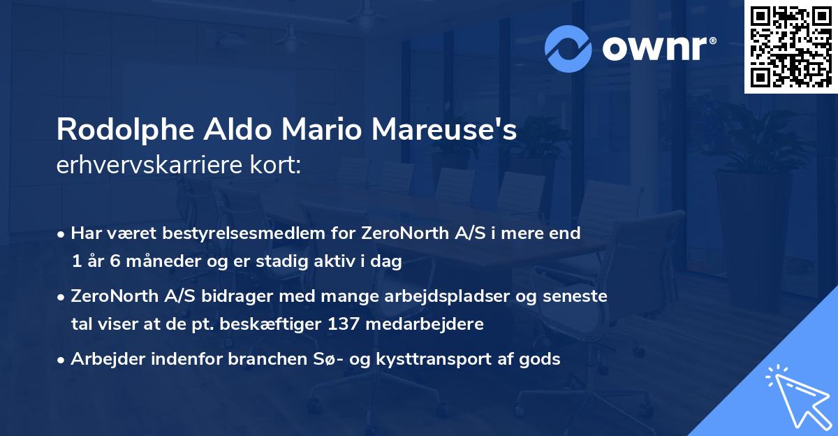 Rodolphe Aldo Mario Mareuse's erhvervskarriere kort