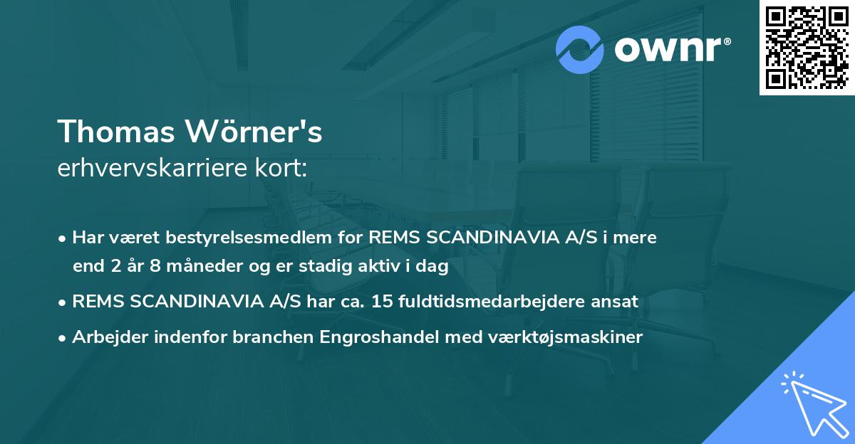 Thomas Wörner's erhvervskarriere kort