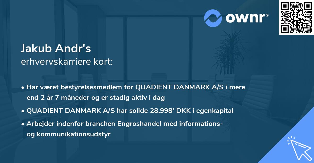 Jakub Andr's erhvervskarriere kort