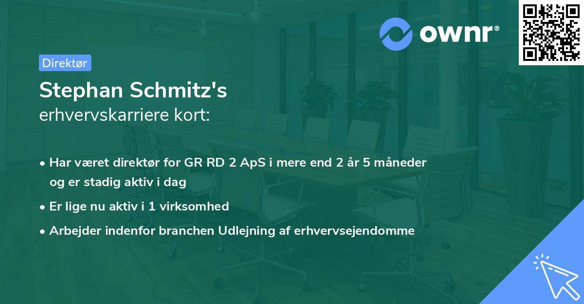Stephan Schmitz's erhvervskarriere kort