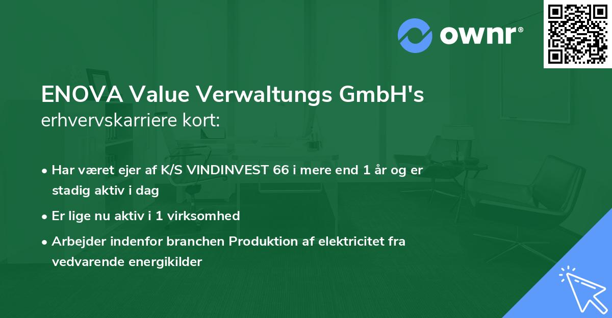 ENOVA Value Verwaltungs GmbH's erhvervskarriere kort