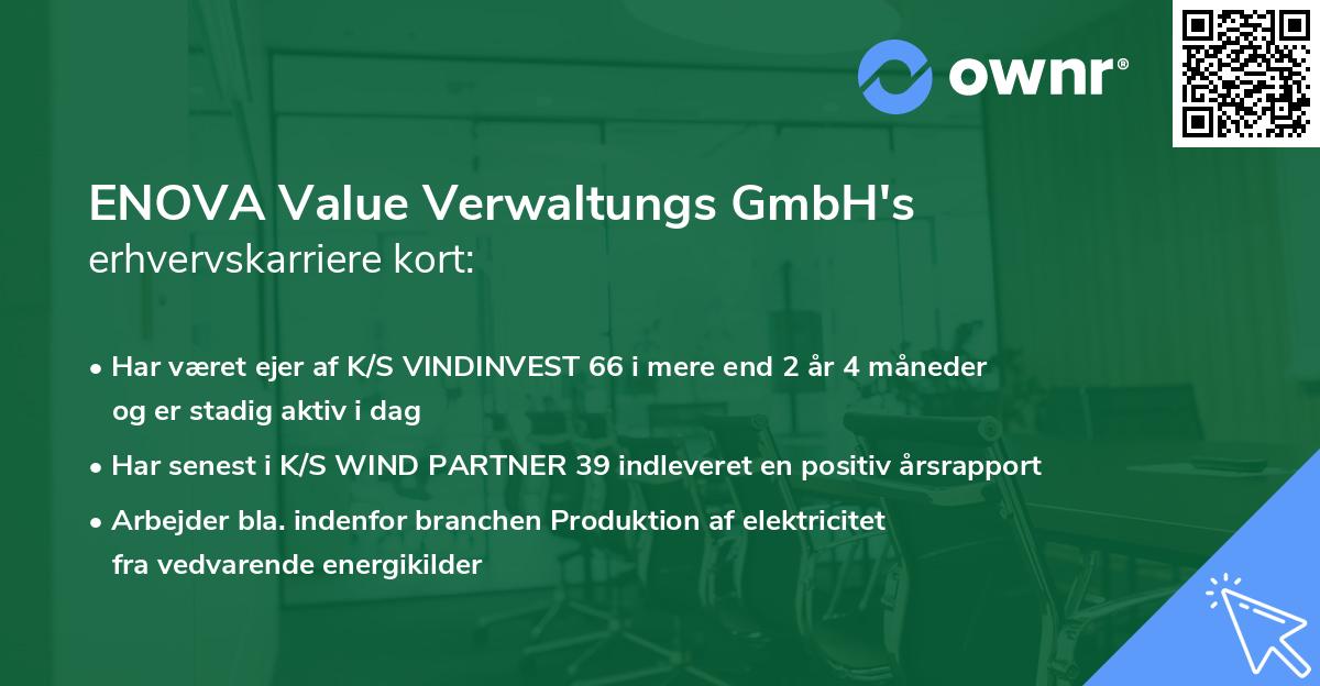 ENOVA Value Verwaltungs GmbH's erhvervskarriere kort
