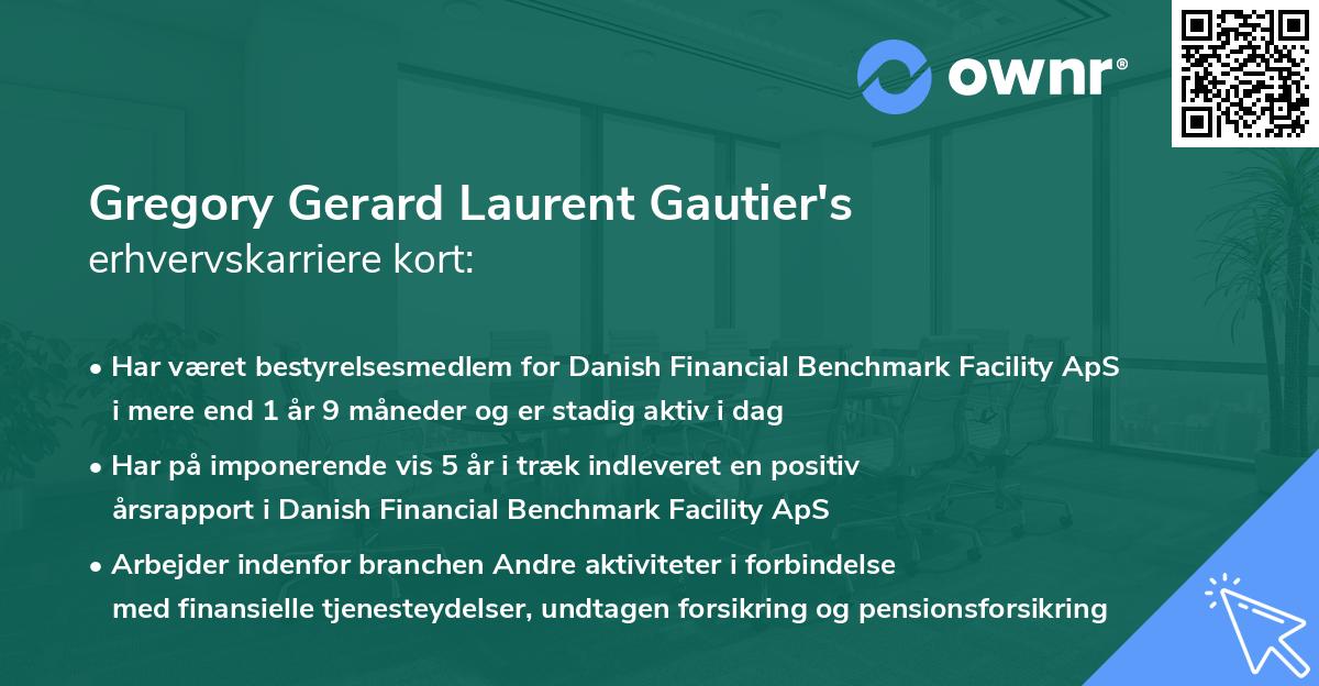 Gregory Gerard Laurent Gautier's erhvervskarriere kort