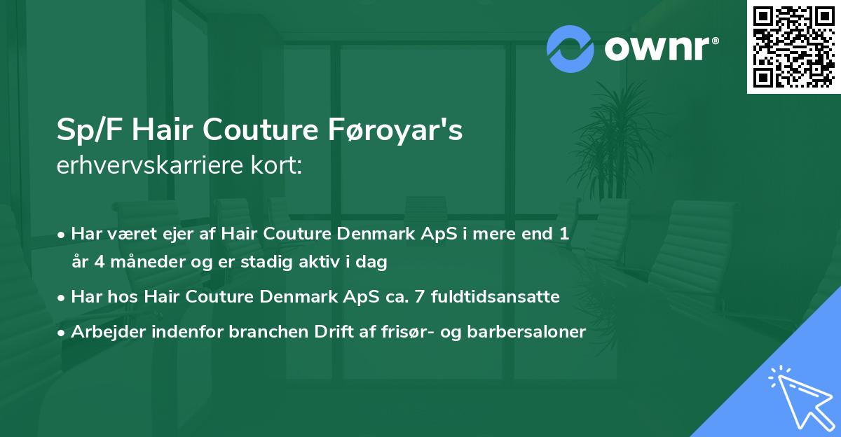 Sp/F Hair Couture Føroyar's erhvervskarriere kort