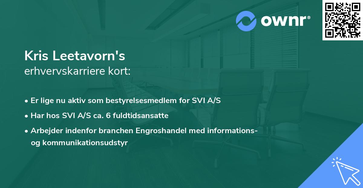 Kris Leetavorn's erhvervskarriere kort