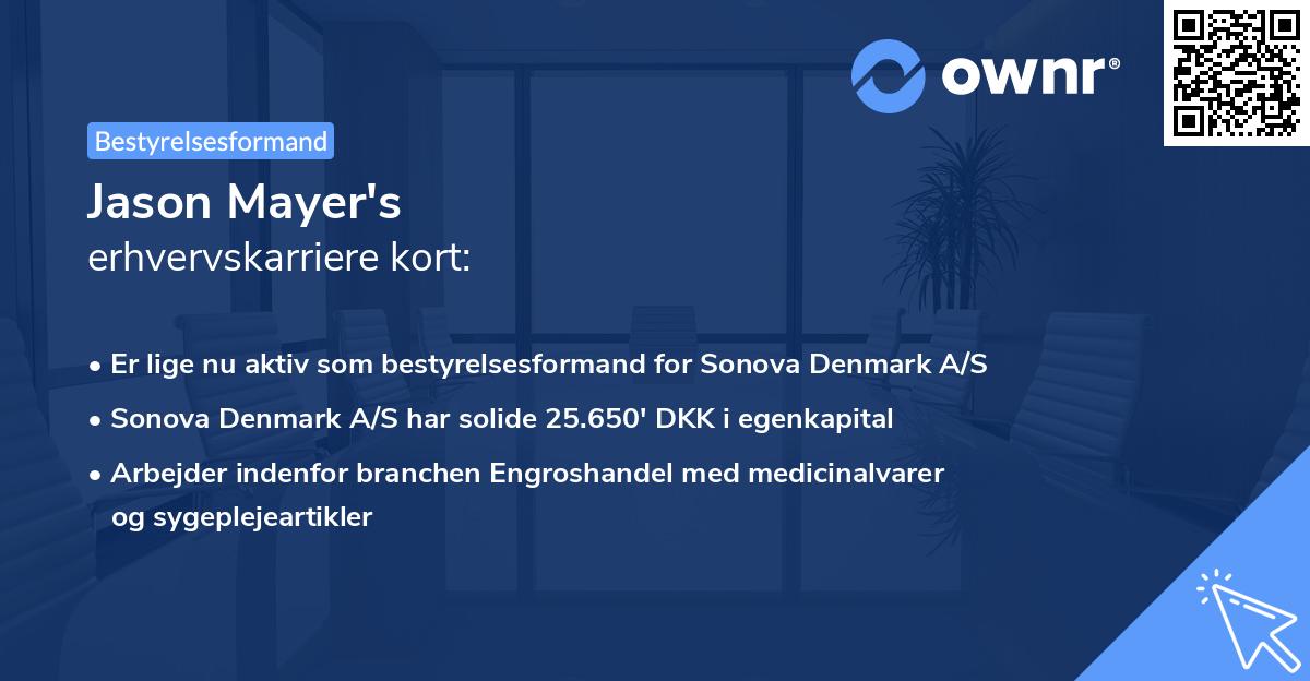 Jason Mayer's erhvervskarriere kort