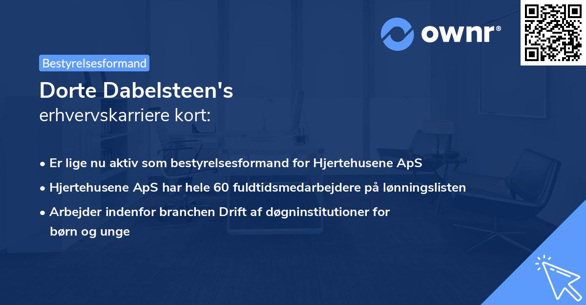Dorte Dabelsteen's erhvervskarriere kort