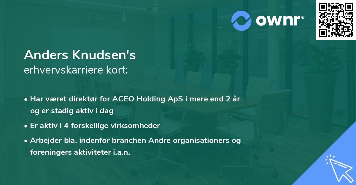 Anders Knudsen's erhvervskarriere kort