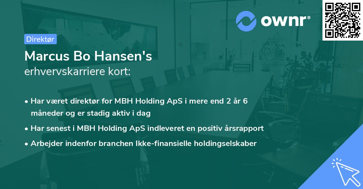 Marcus Bo Hansen's erhvervskarriere kort
