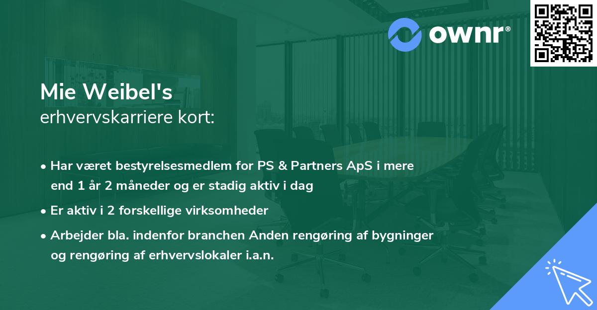 Mie Weibel's erhvervskarriere kort