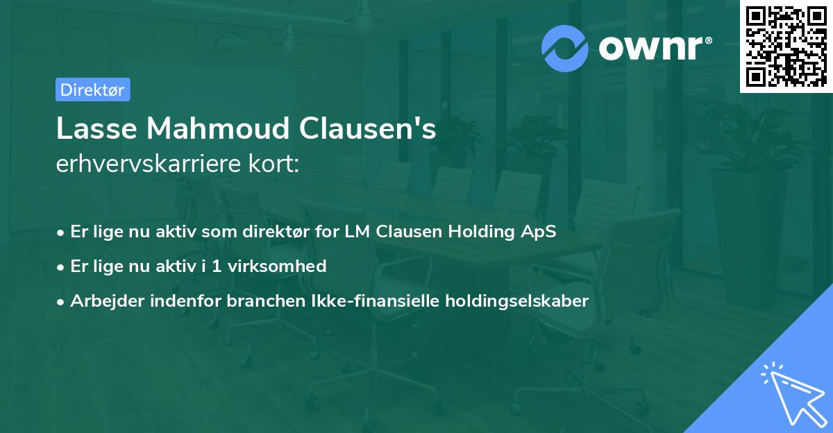 Lasse Mahmoud Clausen's erhvervskarriere kort