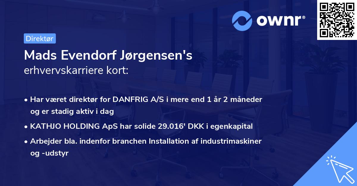 Mads Evendorf Jørgensen's erhvervskarriere kort