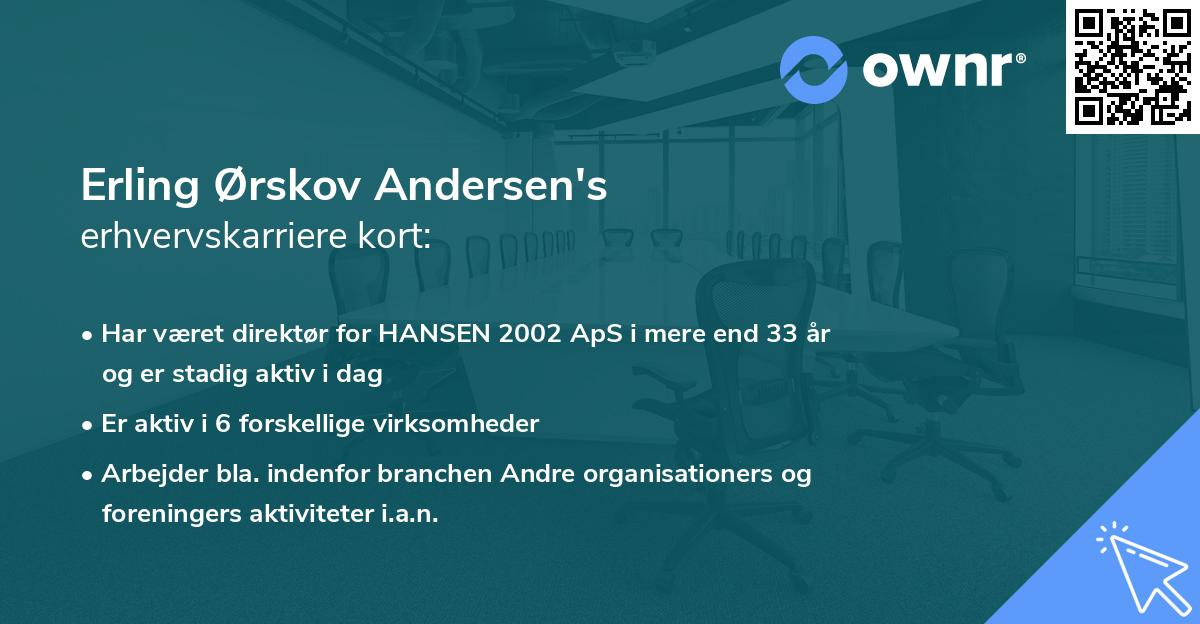 Erling Ørskov Andersen's erhvervskarriere kort