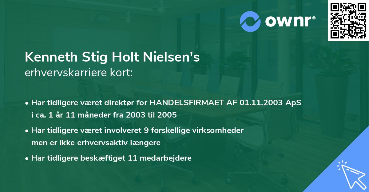 Kenneth Stig Holt Nielsen's erhvervskarriere kort