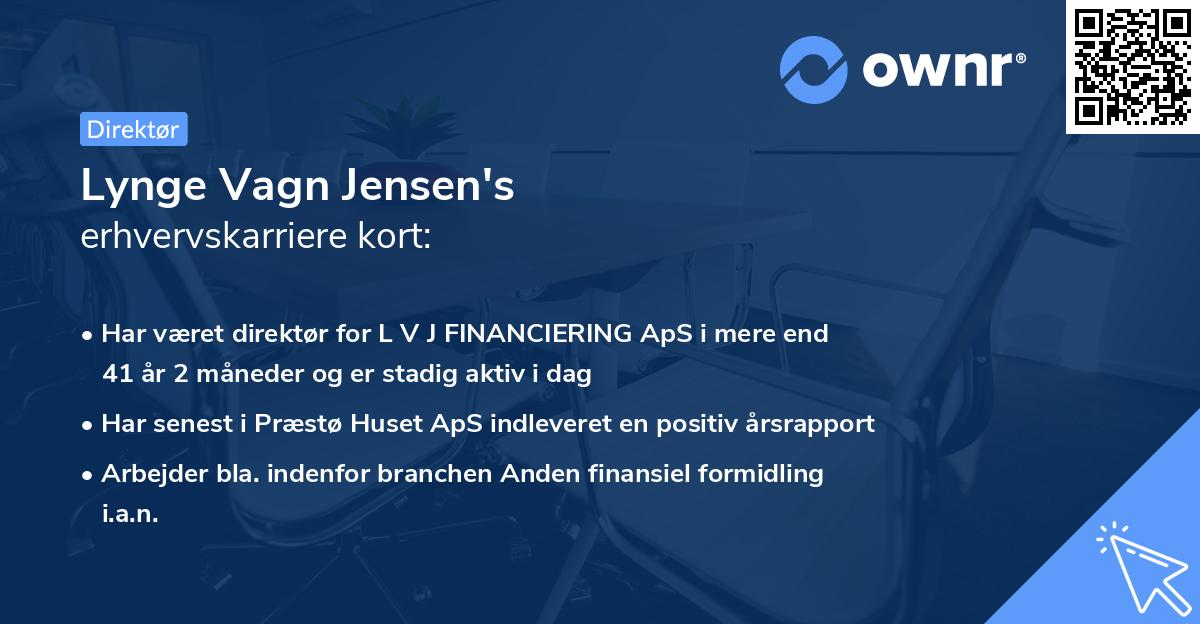 Lynge Vagn Jensen's erhvervskarriere kort