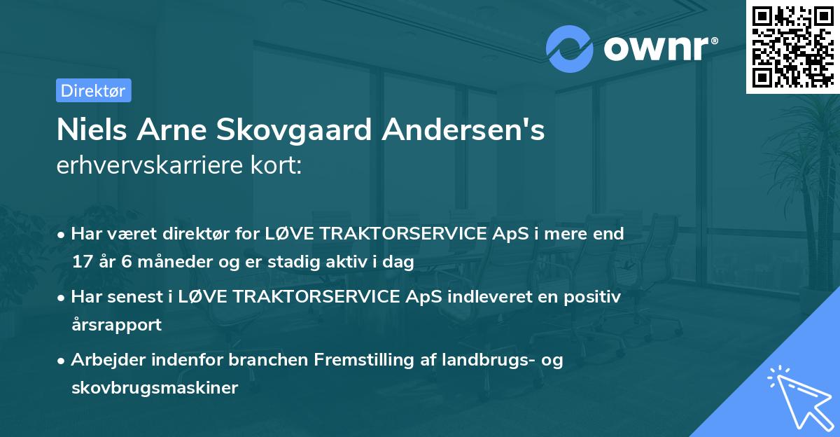 Niels Arne Skovgaard Andersen's erhvervskarriere kort