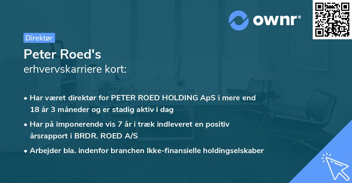 Peter Roed's erhvervskarriere kort