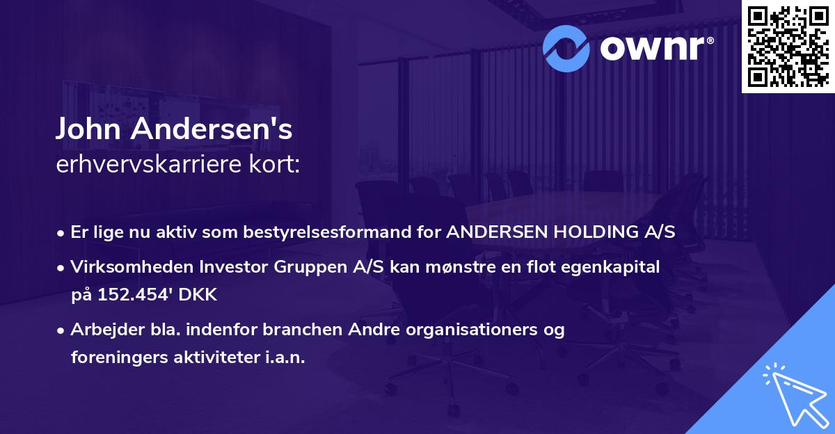 John Andersen's erhvervskarriere kort