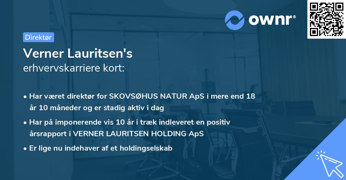 Verner Lauritsen's erhvervskarriere kort