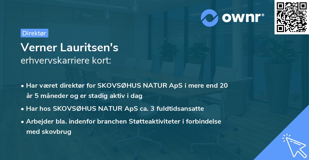 Verner Lauritsen's erhvervskarriere kort