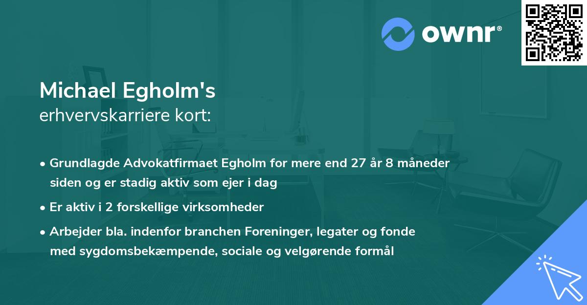 Michael Egholm's erhvervskarriere kort