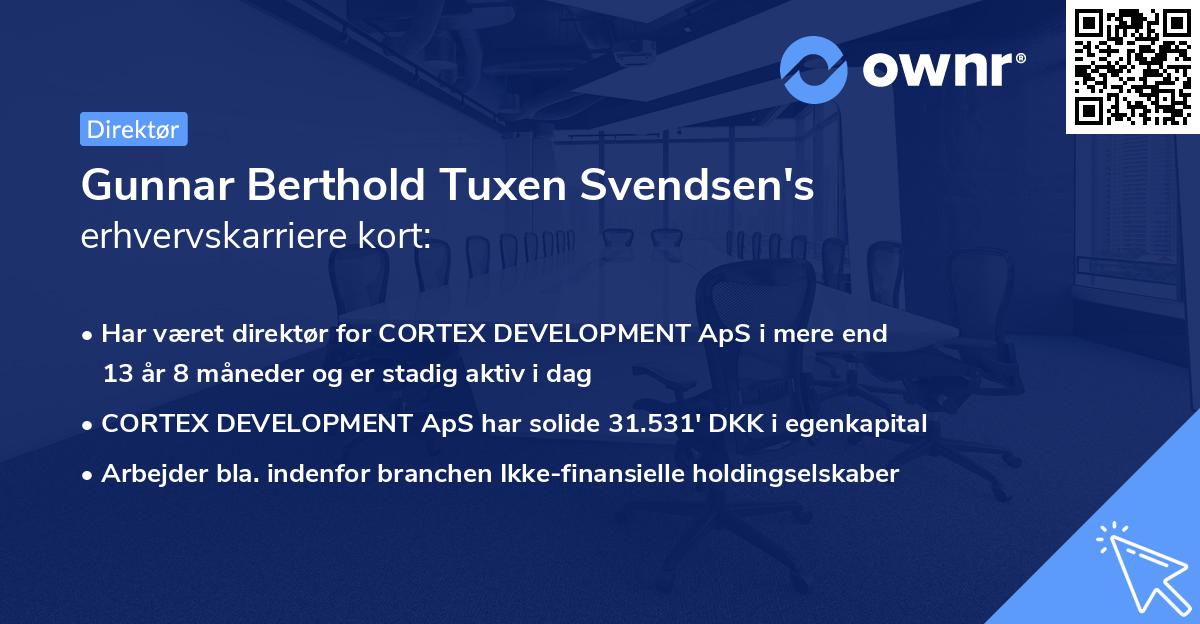 Gunnar Berthold Tuxen Svendsen's erhvervskarriere kort