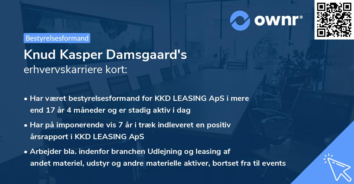 Knud Kasper Damsgaard's erhvervskarriere kort