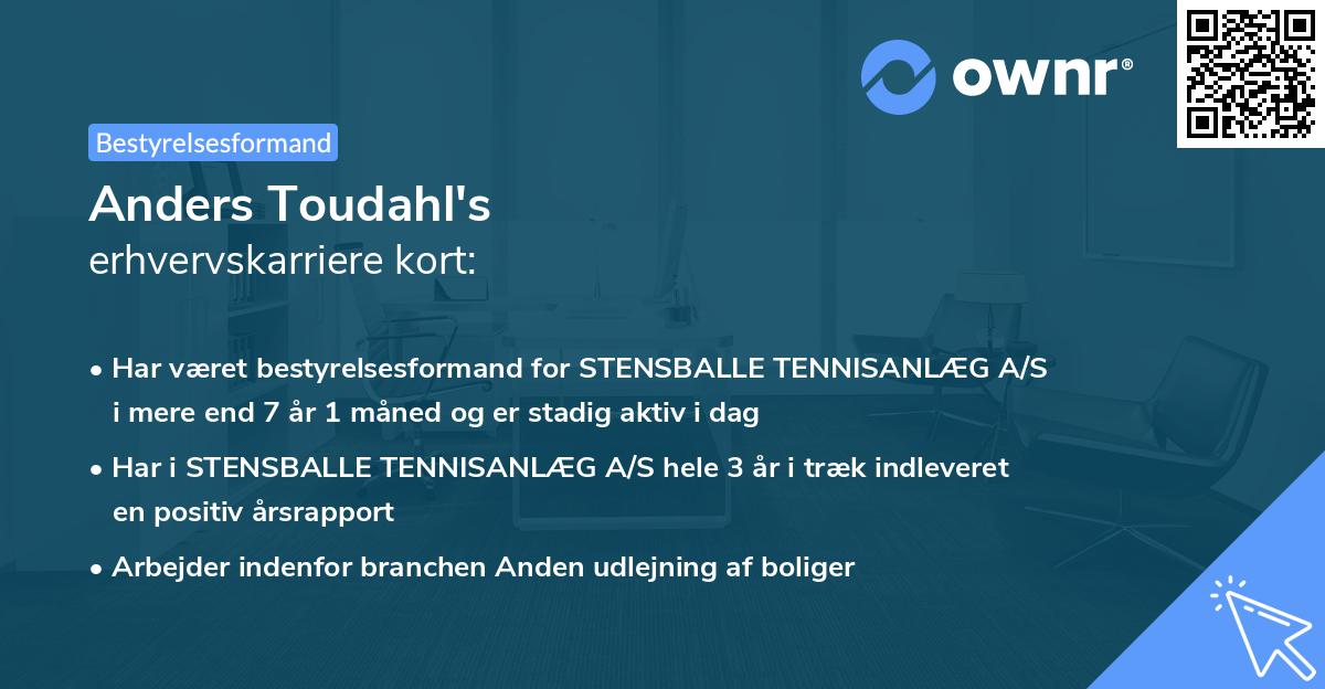 Anders Toudahl's erhvervskarriere kort
