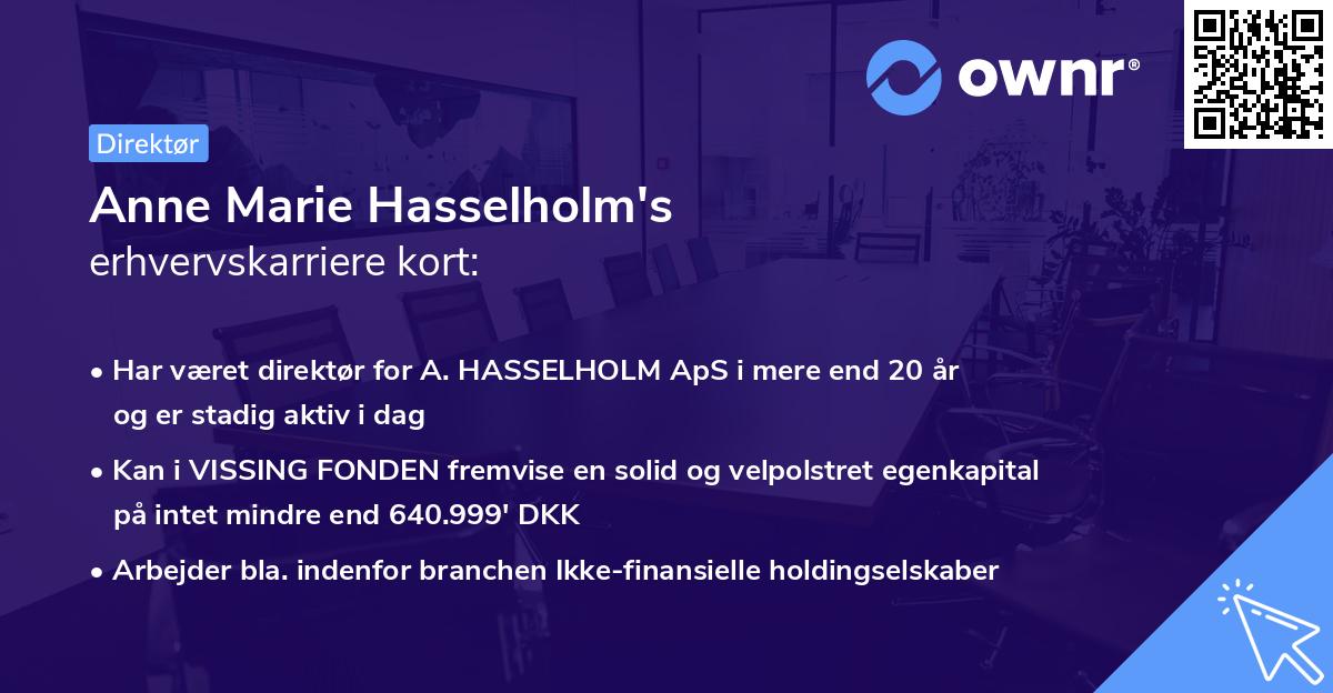 Anne Marie Hasselholm's erhvervskarriere kort