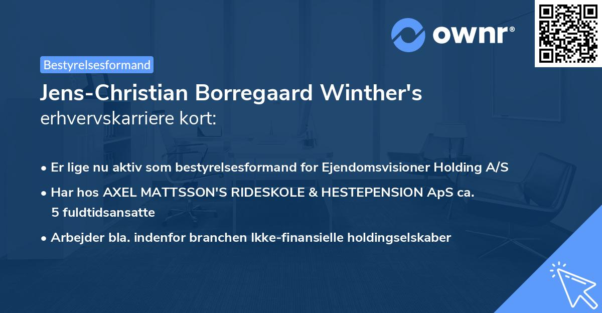 Jens-Christian Borregaard Winther's erhvervskarriere kort