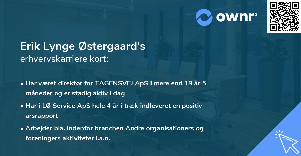 Erik Lynge Østergaard's erhvervskarriere kort