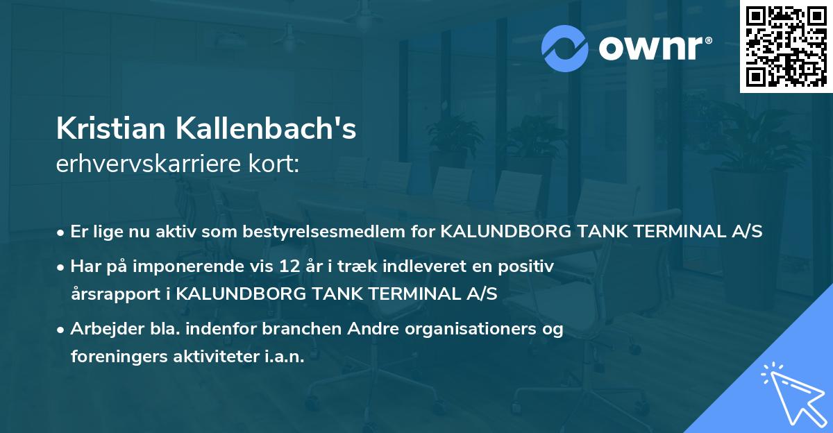 Kristian Kallenbach's erhvervskarriere kort