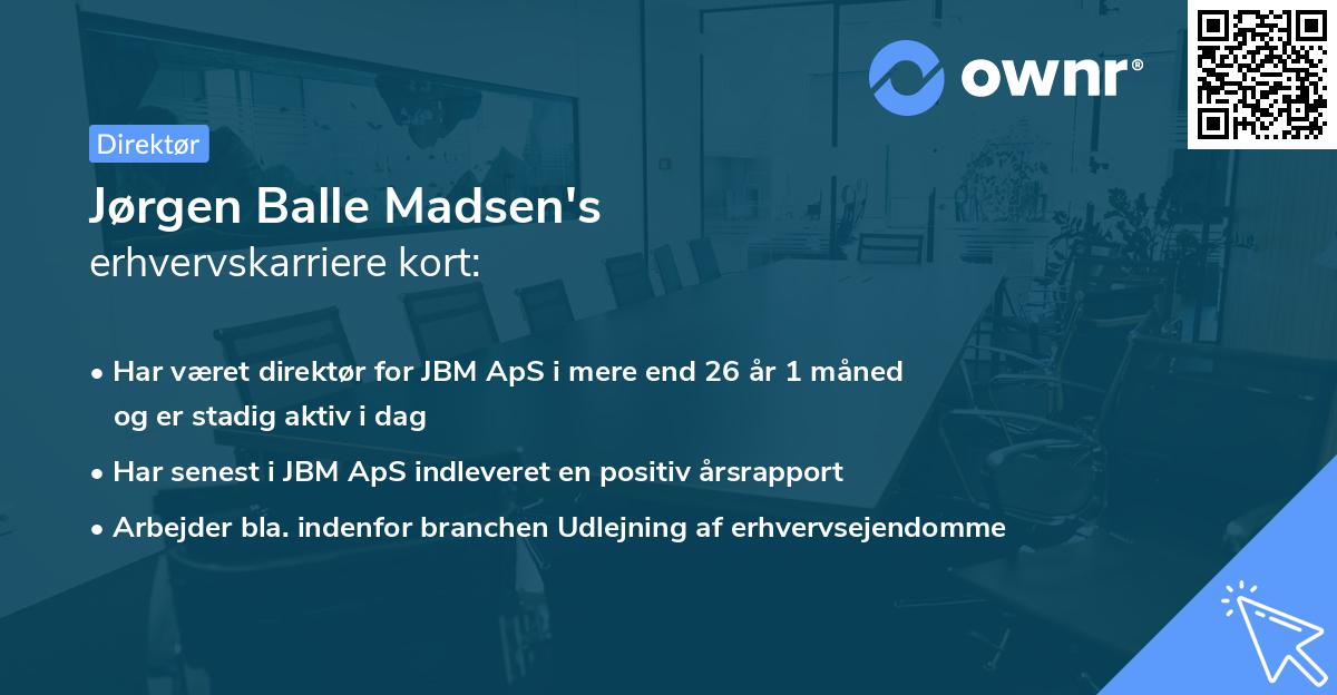 Jørgen Balle Madsen's erhvervskarriere kort
