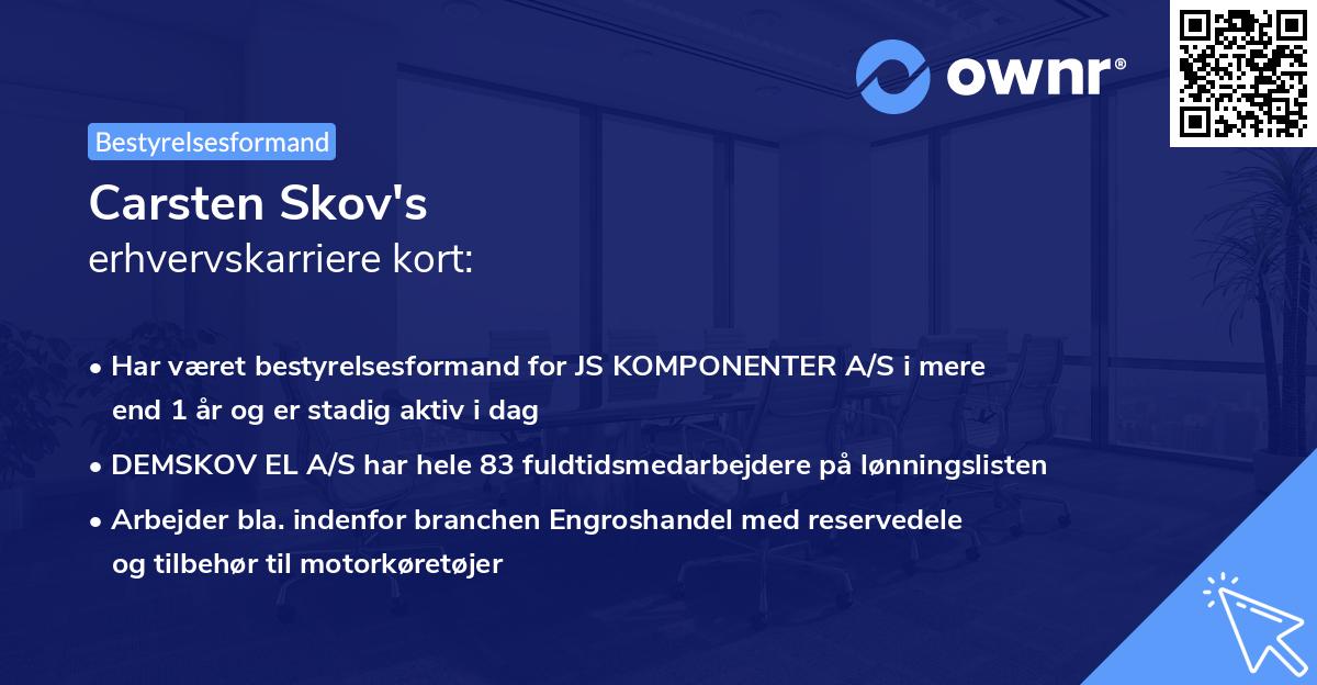 Carsten Skov's erhvervskarriere kort