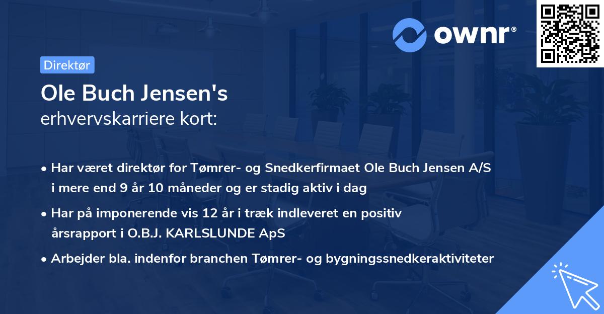 Ole Buch Jensen's erhvervskarriere kort