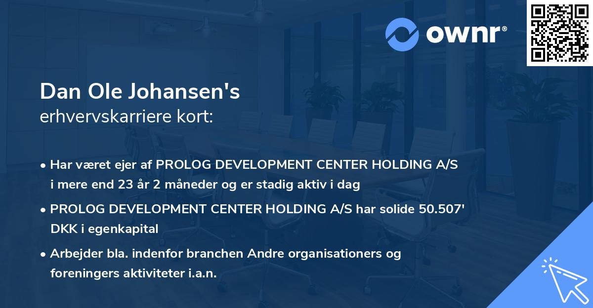 Dan Ole Johansen's erhvervskarriere kort
