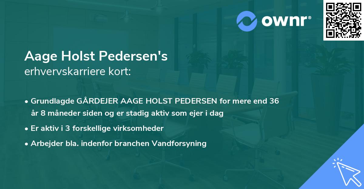 Aage Holst Pedersen's erhvervskarriere kort