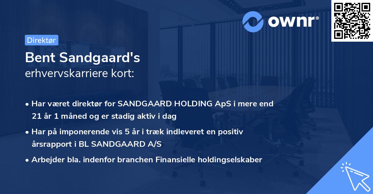 Bent Sandgaard's erhvervskarriere kort