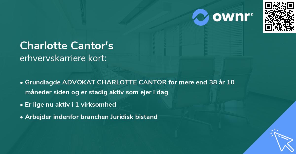 Charlotte Cantor's erhvervskarriere kort