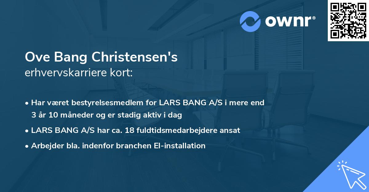 Ove Bang Christensen's erhvervskarriere kort