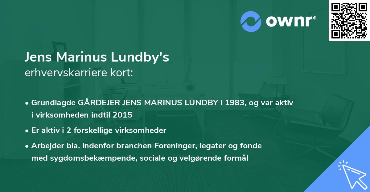 Jens Marinus Lundby's erhvervskarriere kort