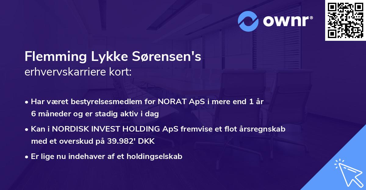 Flemming Lykke Sørensen's erhvervskarriere kort