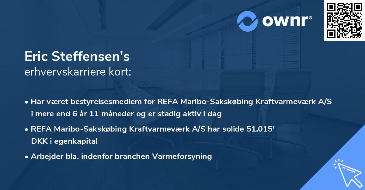 Eric Steffensen's erhvervskarriere kort